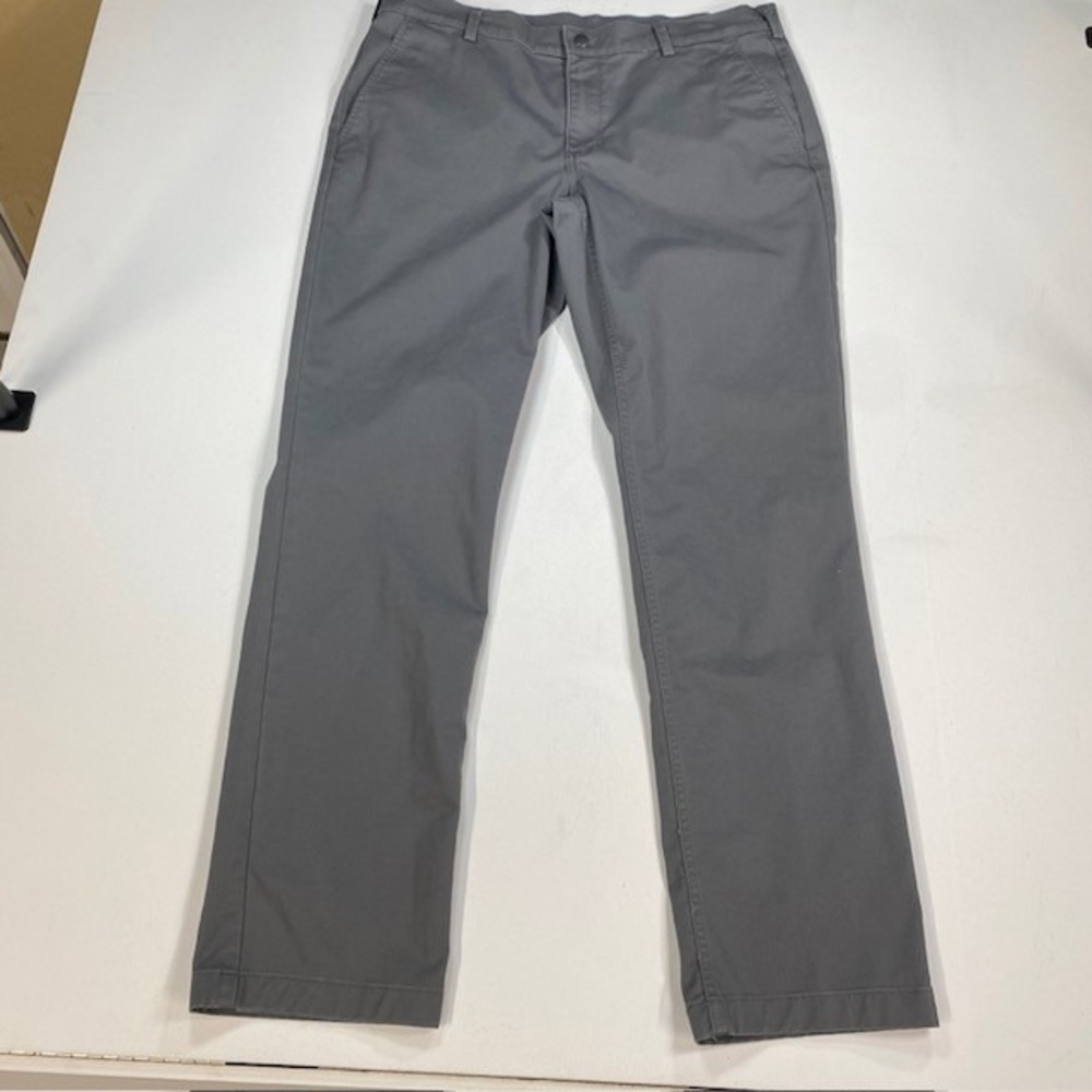 40 Grit by Duluth Trading Mens 38x34 Slim Fit Chino Pants Gray Twill 3237-43‎